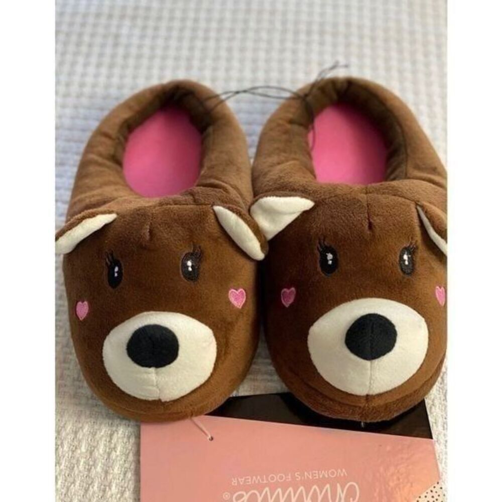 CHATTIES WOMENS BEAR SLIPPERS SZ 8